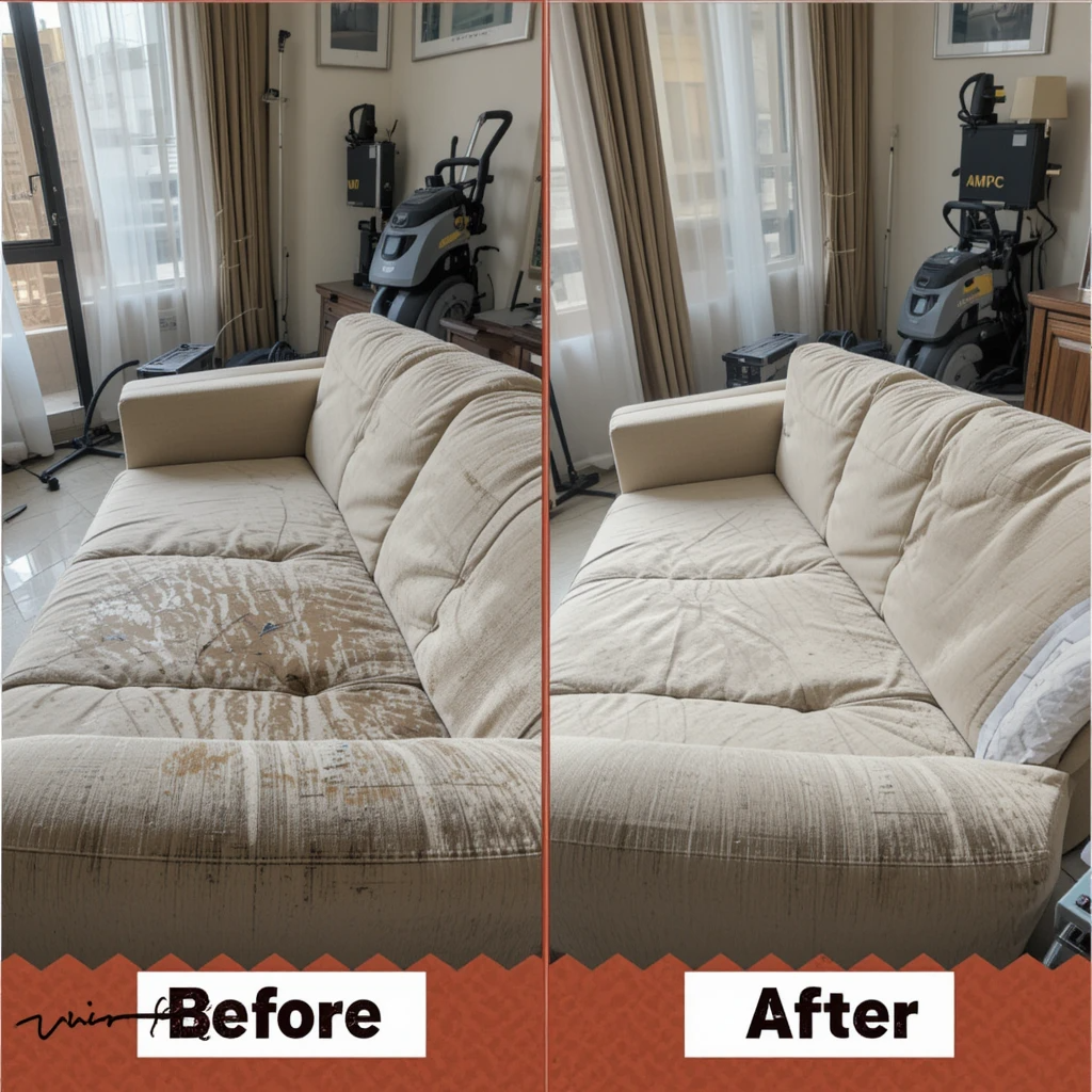 Professional Sofa Steam Cleaning Sharjah - Expert Upholstery Cleaning Services by AMPC
